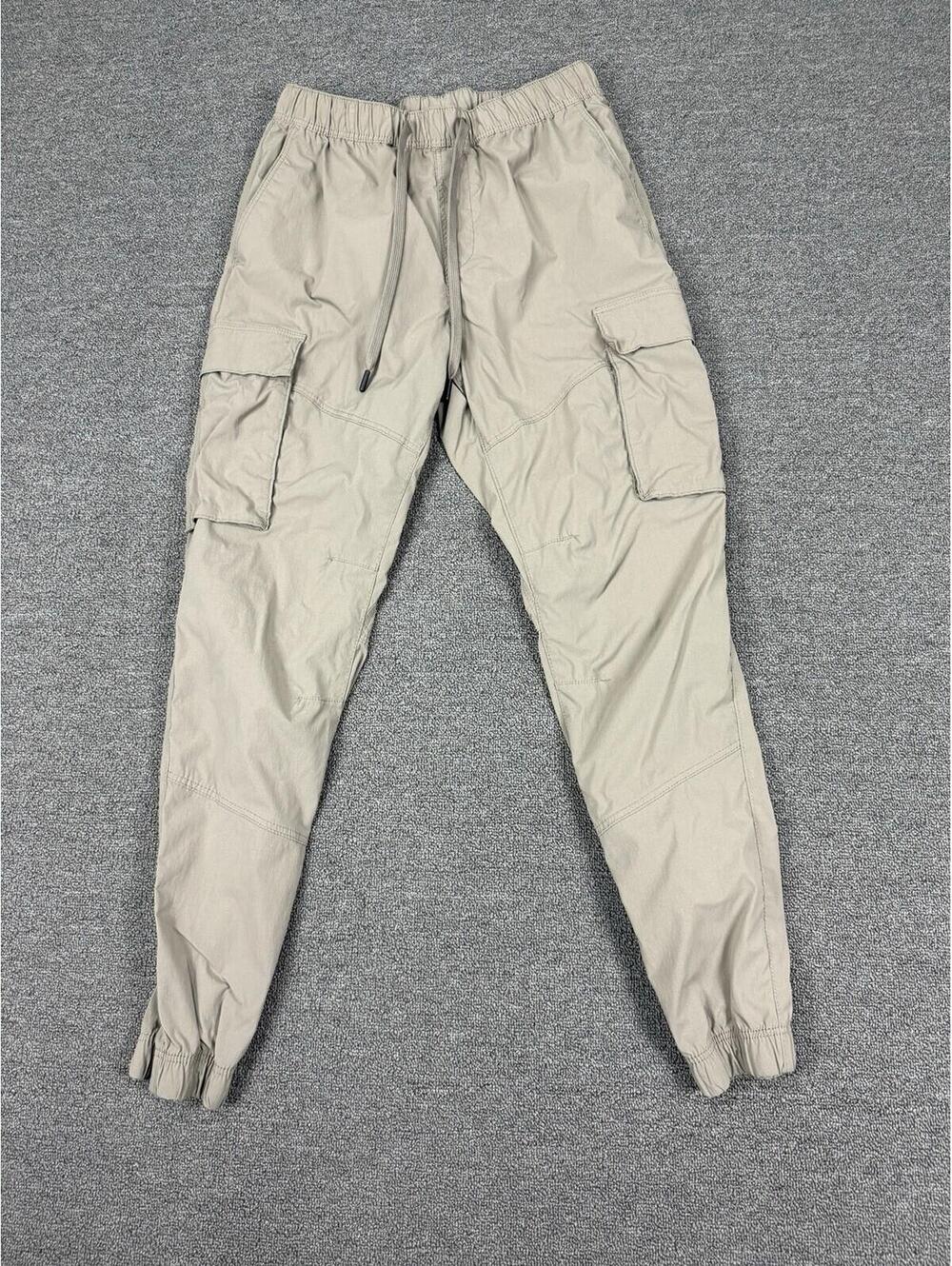 H&M Jogger Men's M Tan Cargo Tapered Slim Workwear Utility Travel Gorpcore